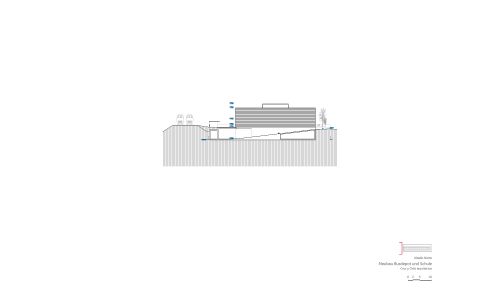 Deposito de Autobuses y Escuela Wetzikon Diseño de plano de alzado este Cruz y Ortiz Arquitectos