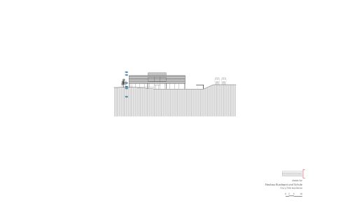 Deposito de Autobuses y Escuela Wetzikon Diseño de plano de alzado sur Cruz y Ortiz Arquitectos