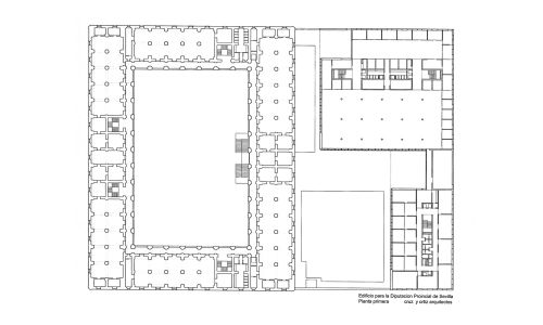 Plano Diputacion Provincial Sevilla Diseño plano Cruz y Ortiz Arquitectos CYO planta primera