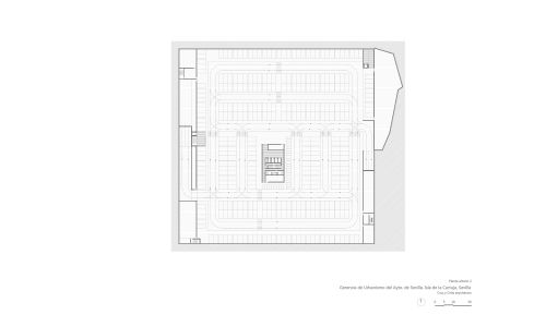 Gerencia de Urbanismo de Sevilla Diseño de plano de planta sótano -2 de Cruz y Ortiz Arquitectos