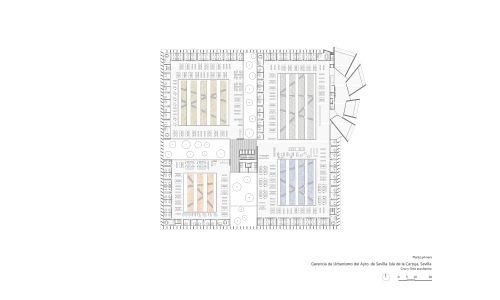 Gerencia de Urbanismo de Sevilla Diseño de plano de planta primera de Cruz y Ortiz Arquitectos