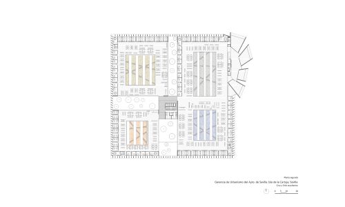 Gerencia de Urbanismo de Sevilla Diseño de plano de planta segunda de Cruz y Ortiz Arquitectos