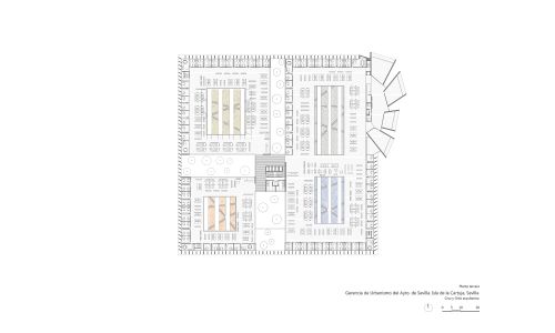 Gerencia de Urbanismo de Sevilla Diseño de plano de planta tercera de Cruz y Ortiz Arquitectos