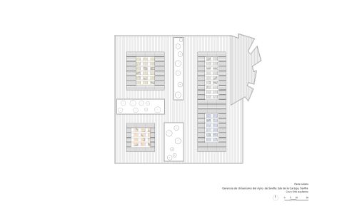 Gerencia de Urbanismo de Sevilla Diseño de plano de planta cubierta de Cruz y Ortiz Arquitectos