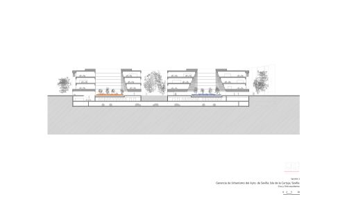 Gerencia de Urbanismo de Sevilla Diseño de plano de sección longitudinal de Cruz y Ortiz Arquitectos