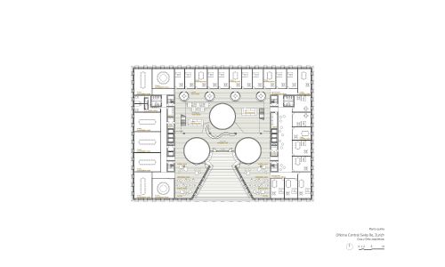 Oficina Central de Swiss Diseño de plano de planta 5 de Cruz y Ortiz Arquitectos