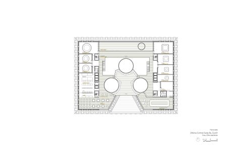 Oficina Central de Swiss Diseño de plano de planta 6 de Cruz y Ortiz Arquitectos