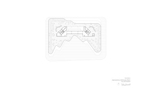 Apartamentos Penthoses en Beirut Diseño plano de planta décima de Cruz y Ortiz Arquitectos