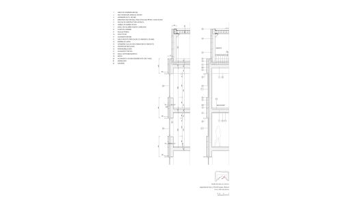 Apartamentos Penthoses en Beirut Diseño plano de detalle de fachada de Cruz y Ortiz Arquitectos