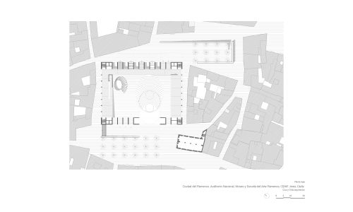 Ciudad del Flamenco en Jerez Diseño del Plano de la Planta Baja Cruz y Ortiz Arquitectos