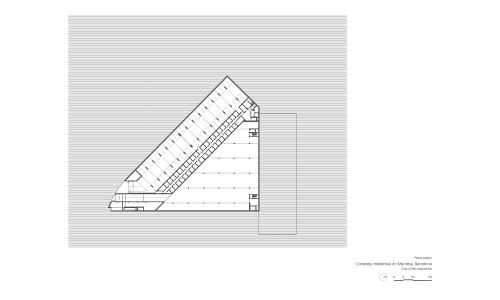 Complejo Residencial de Manresa Diseño de plano de planta sótano de Cruz y Ortiz Arquitectos