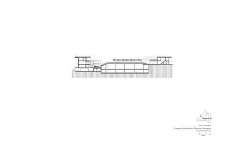 Complejo Residencial de Manresa Diseño de plano de sección transversal de Cruz y Ortiz Arquitectos