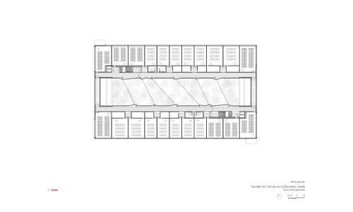 Facultad de Ciencias de la Educación en Sevilla Diseño de plano de planta segunda de Cruz y Ortiz Arquitectos