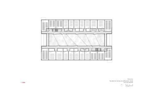 Facultad de Ciencias de la Educación en Sevilla Diseño de plano de planta tercera de Cruz y Ortiz Arquitectos