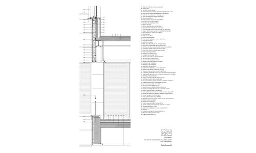 Facultad de Ciencias de la Educación en Sevilla Diseño de detalle de ventana de pasarela de Cruz y Ortiz Arquitectos