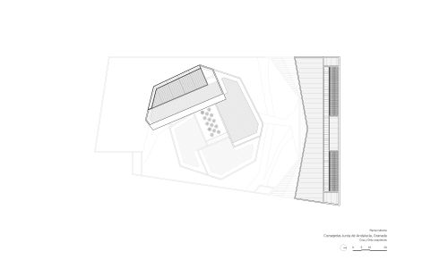 Oficinas de la Junta de Andalucía en Granada Diseño de plano planta cubierta de Cruz y Ortiz Arquitectos