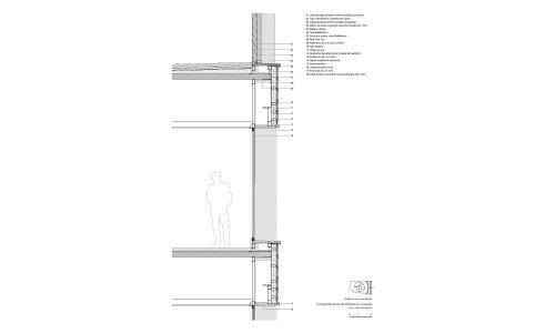 Oficinas de la Junta de Andalucía en Granada Diseño de plano de detalle de ventana Cruz y Ortiz Arquitectos