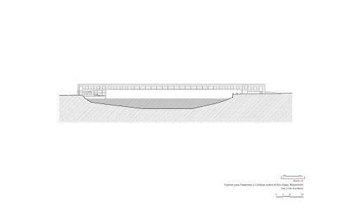 Maqueta Puente Peatonal Bicicletas Maastricht Diseño maqueta Cruz y Ortiz Arquitectos CYO alzado sur