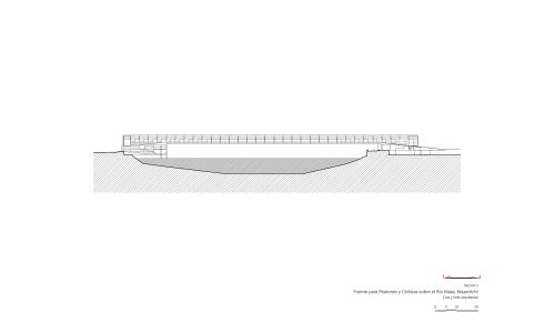 Maqueta Puente Peatonal Bicicletas Maastricht Diseño maqueta Cruz y Ortiz Arquitectos CYO seccion longitudinal
