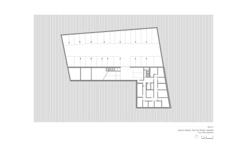 Lofts en Fabrica de Sabadell en Barcelona Diseño de plano de planta sótano -2 de Cruz y Ortiz Arquitectos