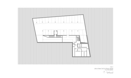 Lofts en Fabrica de Sabadell en Barcelona Diseño de plano de planta sótano -1 de Cruz y Ortiz Arquitectos