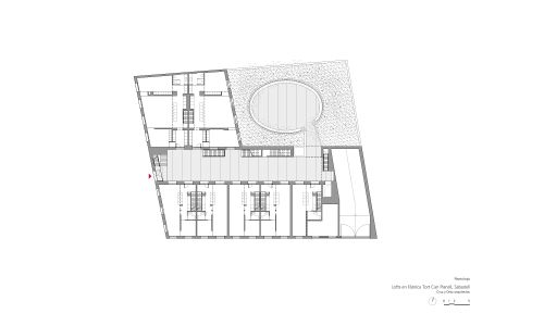 Lofts en Fabrica de Sabadell en Barcelona Diseño de plano de planta baja de Cruz y Ortiz Arquitectos