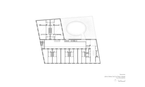 Lofts en Fabrica de Sabadell en Barcelona Diseño de plano de planta primera de Cruz y Ortiz Arquitectos