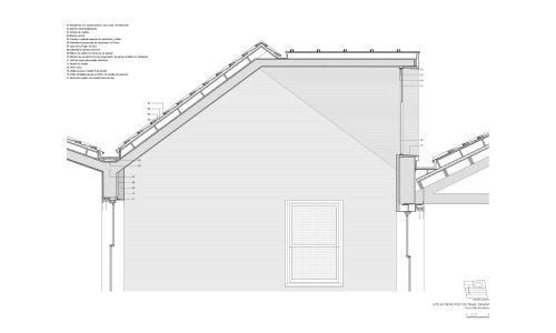 Lofts en Fabrica de Sabadell en Barcelona Diseño de plano de detalle de cubierta de Cruz y Ortiz Arquitectos