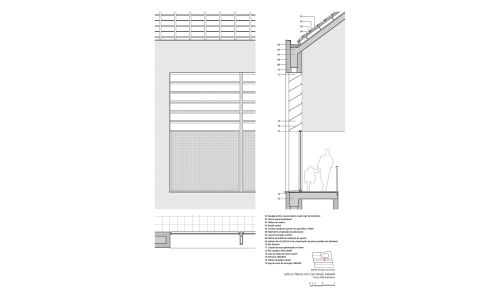 Lofts en Fabrica de Sabadell en Barcelona Diseño de plano de detalle de lamas de Cruz y Ortiz Arquitectos