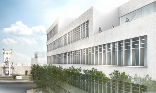 Administración General del Estado en Cadiz Diseño de fachada exterior de hormigón de Cruz y Ortiz Arquitectos