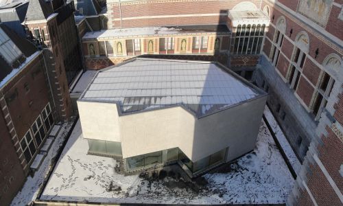 Asian Pavilion de Rijksmuseum en Amsterdam Diseño exterior de Pabellón y estanque con nieve Cruz y Ortiz Arquitectos