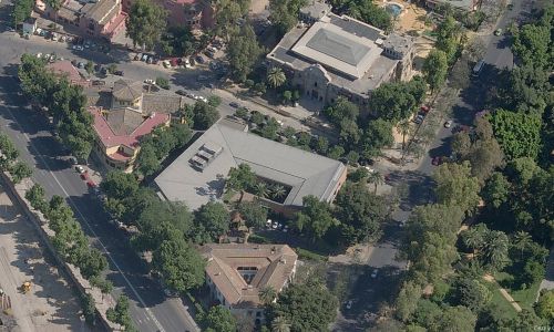 Biblioteca Infanta Elena de Sevilla Diseño aerea del entorno y parque Maria Luisa Cruz y Ortiz Arquitectos