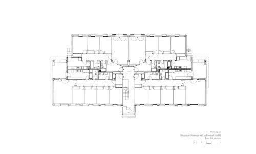 Bloque de Viviendas en Carabanchel Madrid Diseño del plano planta segunda Cruz y Ortiz Arquitectos