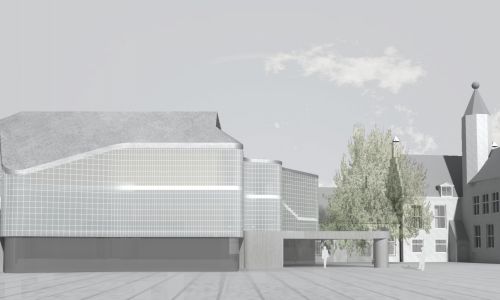 Ampliación de Centro Audiovisual Alkmaar Diseño exterior de fachada y cubierta inclinada Cruz y Ortiz Arquitectos