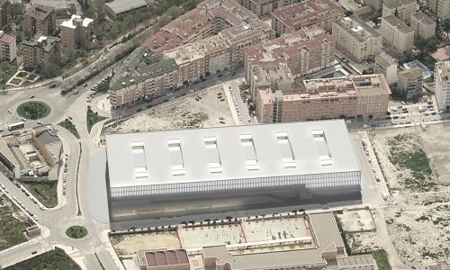 Ciudad de la Justicia de Jaén Diseño de vista aérea exterior de entorno urbano de Cruz y Ortiz Arquitectos