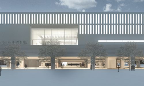 Ciudad de la Justicia de Jaén Diseño de entrada exterior a yacimiento arquieológico de Cruz y Ortiz Arquitectos