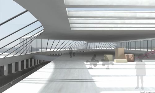Consejeria de Obras Públicas en Sevilla Diseño interior de guardería mirador en planta bajo cubierta con lucernario de Cruz y Ortiz Arquitectos