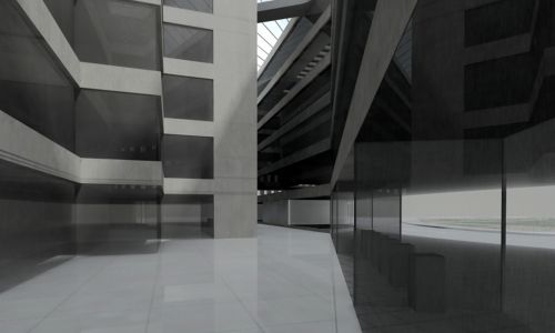 Consejeria de Obras Públicas en Sevilla Diseño interior de vestíbulo y hall de entrada de Cruz y Ortiz Arquitectos