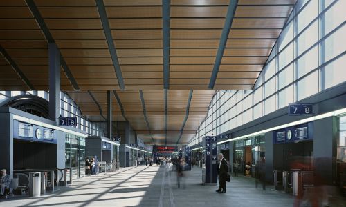 Estacion de Ferrocarril en Basilea Diseño del Interior de las galerias y Comercial Cruz y Ortiz Arquitectos