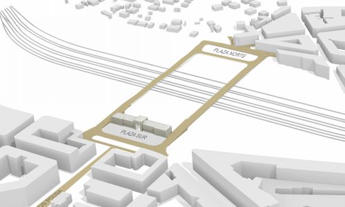 Estación de Ferrocarril de Ourense Diseño de Esquema de proyecto de implantación Cruz y Ortiz Arquitectos