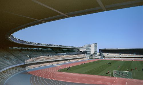 Estadio de Chapin en Jerez Cadiz Diseño del interior graderios pista y Hotel Cruz y Ortiz Arquitectos