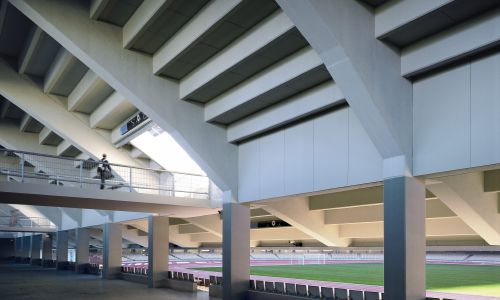 Estadio de Chapin en Jerez Cadiz Diseño del interior Vomitorios Cruz y Ortiz Arquitectos