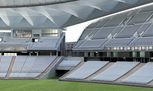 Estadio de la Comunidad de Madrid Diseño del Interior Graderio Palcos Cubierta Cruz y Ortiz Arquitectos