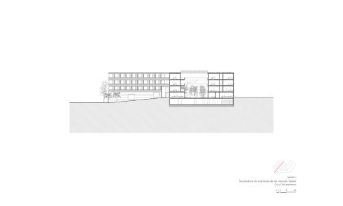 Incubadora de Empresas Diseño de plano de sección transversal de Cruz y Ortiz Arquitectos