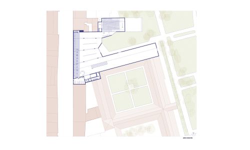 Ampliación de Museo de Arte Diocesano en Milan Diseño de plano de planta segunda de Cruz y Ortiz Arquitectos