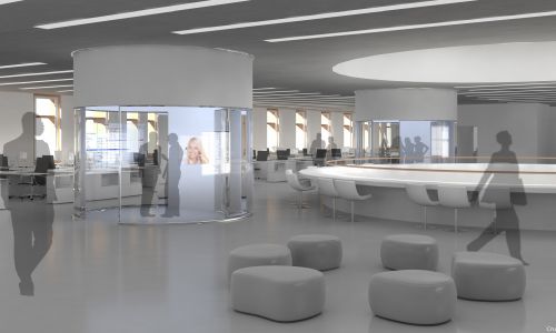 Oficina Central de Swiss Diseño interior de sala de reuniones de Cruz y Ortiz Arquitectos