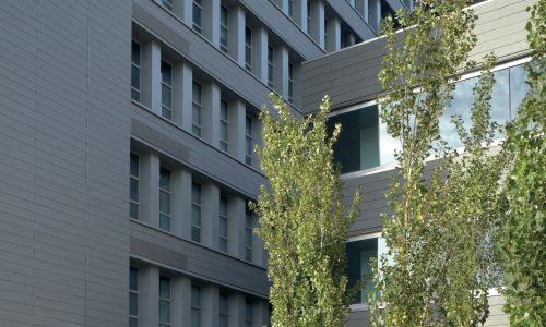 Oficinas de la Junta de Andalucía en Granada Diseño exterior de porche de entrada de Cruz y Ortiz Arquitectos