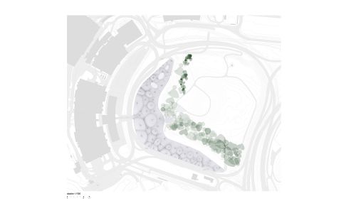 The Circle en Aeropuerto de Zurich Diseño de plano de planta de situación de Cruz y Ortiz Arquitectos