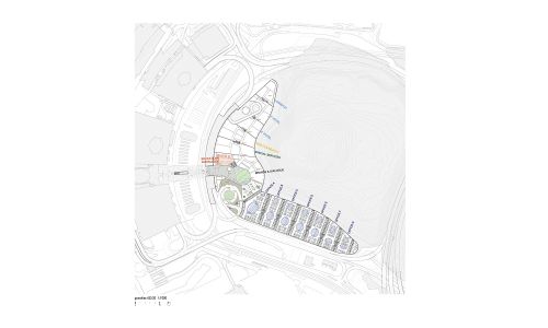 The Circle en Aeropuerto de Zurich Diseño de plano de planta baja de Cruz y Ortiz Arquitectos