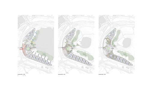 The Circle en Aeropuerto de Zurich Diseño de plano de planta primera segunda y tercera de Cruz y Ortiz Arquitectos